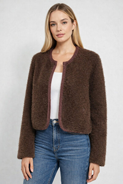 ayriss Soft Dokulu Uzun Kollu Peluş Yelek