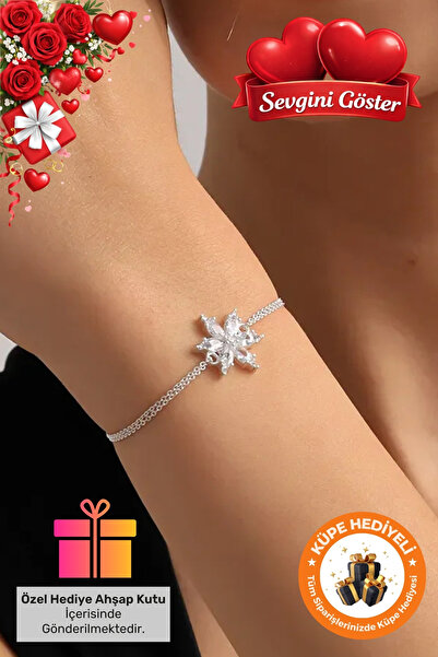 Lucente Jewellery 925 Ayar Hediye Kutulu Beyaz Lotus Çiçeği Gümüş Kaplama Sev...