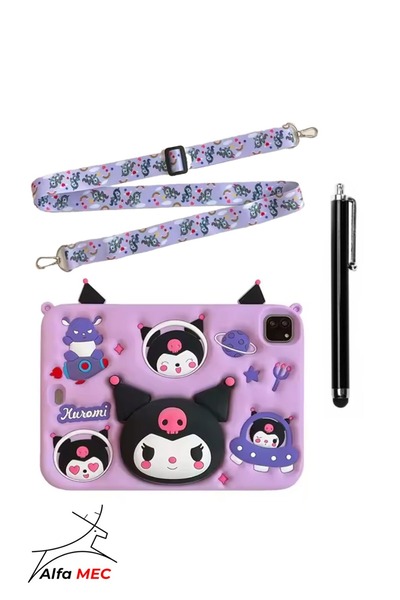 Alfa MEC Samsung Galaxy Tab A9 8.7 inç X110 X115 Uyumlu Kuromi Standlı Çocukl...