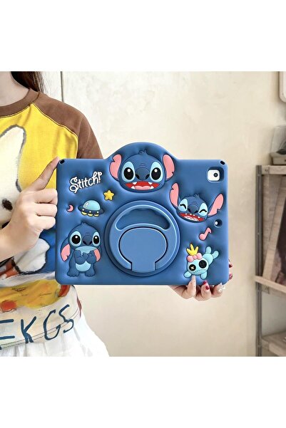 Alfa MEC Lenovo Tab TB311FU 10.1" inç Uyumlu Stitch Standlı Çocuklara Özel Karakterli Kılıf