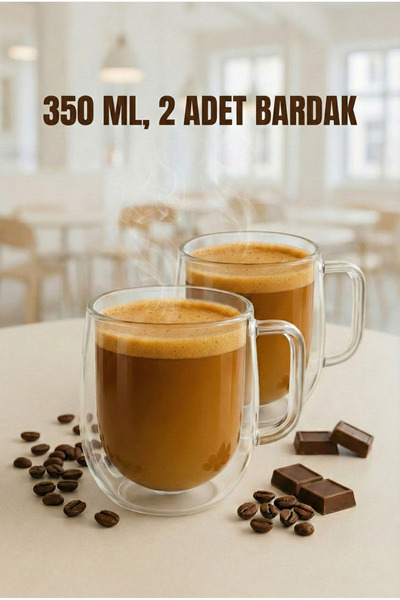 Vivien Home 350 ml 2li Çift Camlı Çift Cidarlı Bardak