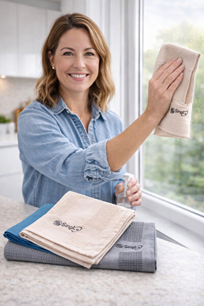 Single Pachet de 3 cârpe din microfibră pentru sticlă - cârpă din fibre pentr...