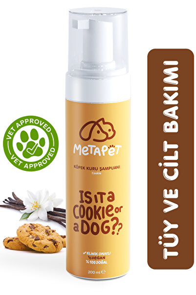 Metapet Doğal Köpek Kuru Köpük Şampuanı Vanilya , Yavru Köpeklere Uygun Organ...