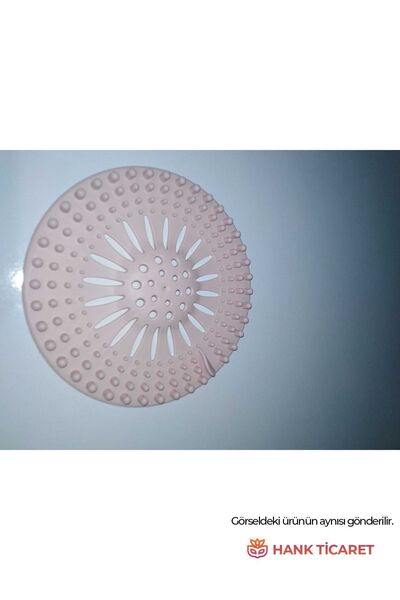 HANK TİCARET مصفاة حوض غير قابلة للانزلاق، مصفاة سيليكون دائرية باللون الوردي