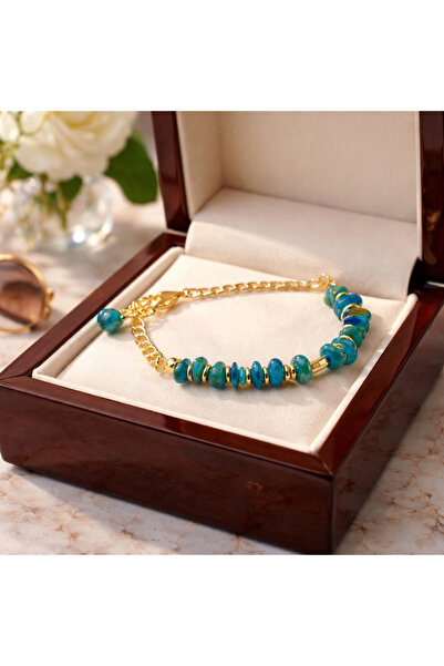 Agatella Tasarım Natural Stone Bracelet with Real Apatite Stone – Unisex with...