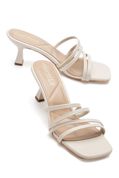 CHICELLA Jolie Bej Kadın Kısa Topuklu Terlik