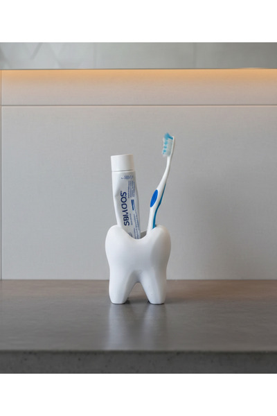 Filkorium3D Σχήμα δοντιού, θήκη οδοντόβουρτσας, θήκη οδοντόβουρτσας 4 θέσεων ...