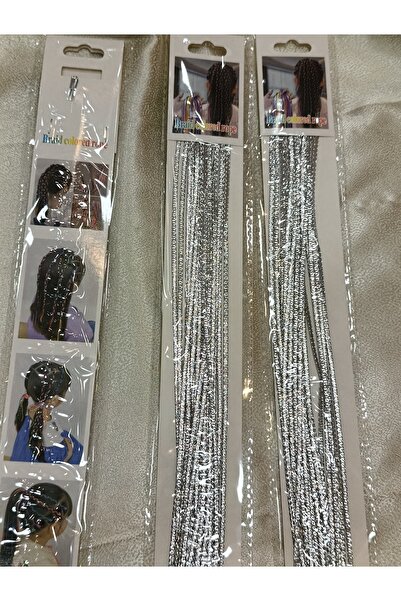 ELAS HOME خيط شعر سميك لامع بلون فضي براق