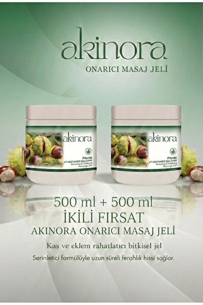 Akinora 2 x 500 ML (1000 ML) Fırsat Paketi - Çift Etkili At Kestanesi Balsamı...