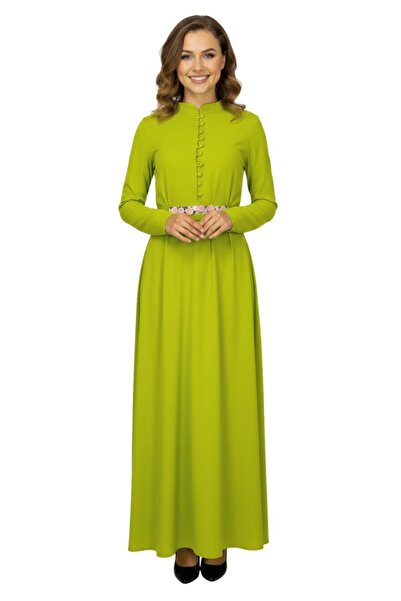 MESAKON Ženska zelena haljina sa okruglim izrezom MSK1205