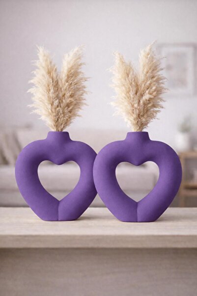 rufhomedesign Kalp 2’li Bohem 16 cm Vazo Pinterest Pampas Vazosu Dekoratif Sa...
