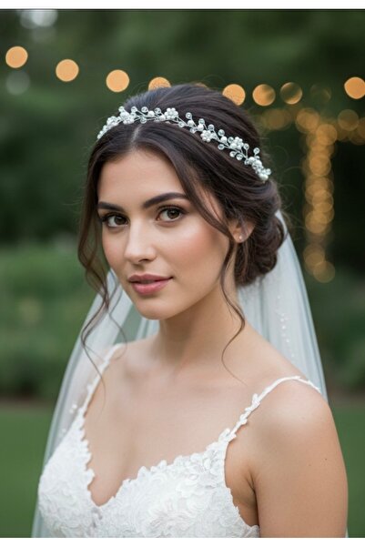 ASİMEL TAÇ & TASARIM Αξεσουάρ μαλλιών με νυφικό στέμμα από πέρλες και κρύσταλλα