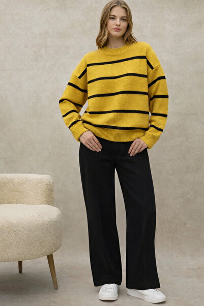 TOFAN TRİKO Oversize Sweater with Stitch Detail