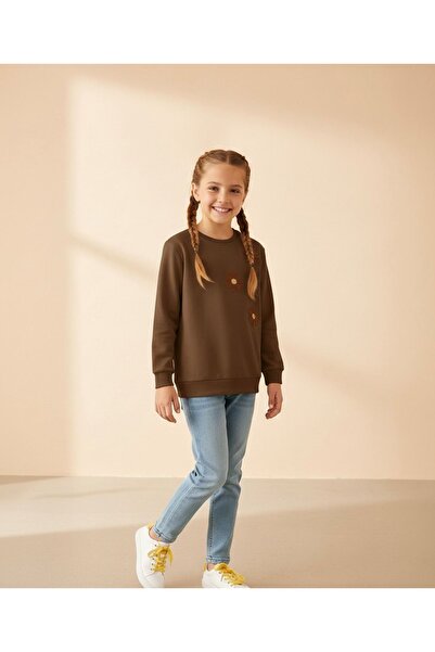 Minigimin Cicileri Hanorac pentru fete Cicileri Pul cu flori brodate - maro