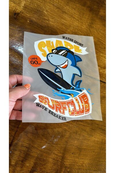 Gönülden Tasarım Imprimare prin transfer cu design adeziv la căldură Rechin A...