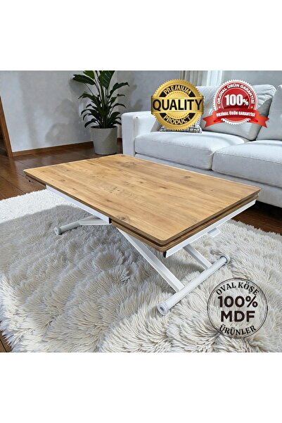 SEHPAM AKILLI Yan Baştan Açılır Akıllı Yemek Masası Oval Mdf Tabla Alt Mekani...