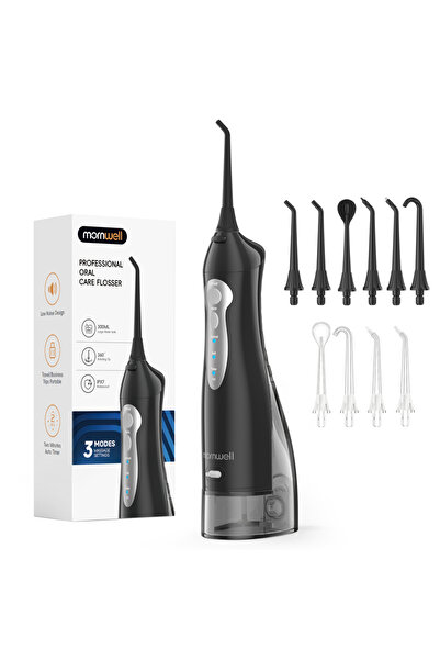 Choice3 مورنويل بلاك، طقم 1 D52، جهاز تنظيف الأسنان بالماء لاسلكي محمول قابل ...