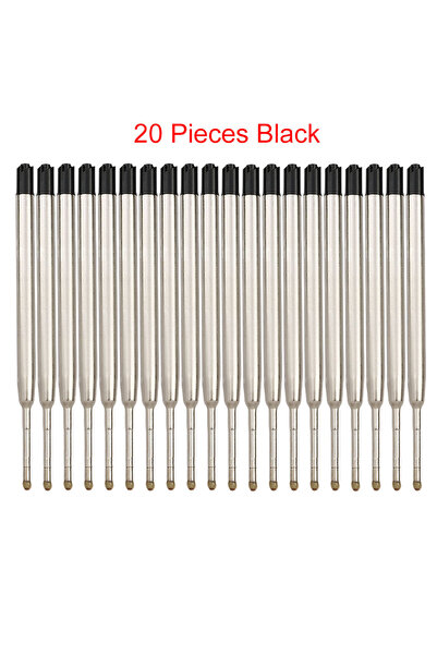 Choice ٢٠ قطعة من عبوات حبر أقلام باركر السوداء ذات السن المتوسط (٩٨ مم/١.٠ م...