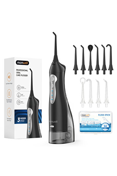 Choice طقم أسود مكون من قطعتين D52، جهاز تنظيف الأسنان بالماء لاسلكي محمول قا...