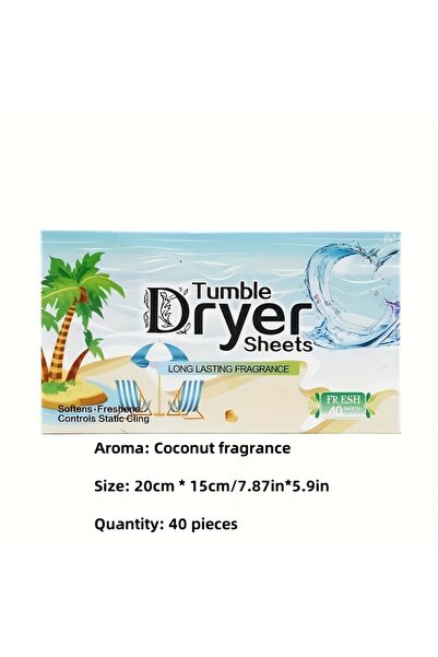 DUTRIEUX علبة من 40 منديل معطر للتجفيف برائحة جوز الهند، ناعمة الملمس، تقلل ا...