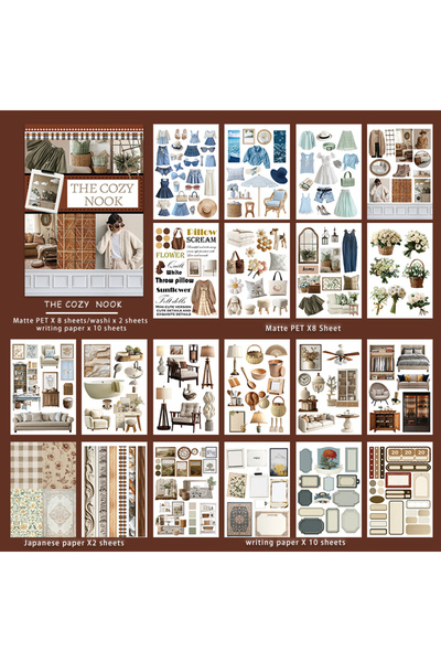 Choice TZ136-1 ٢٠ ورقة من ملصقات "لحظة من السحر" الجمالية، لوازم كتاب الملصقا...