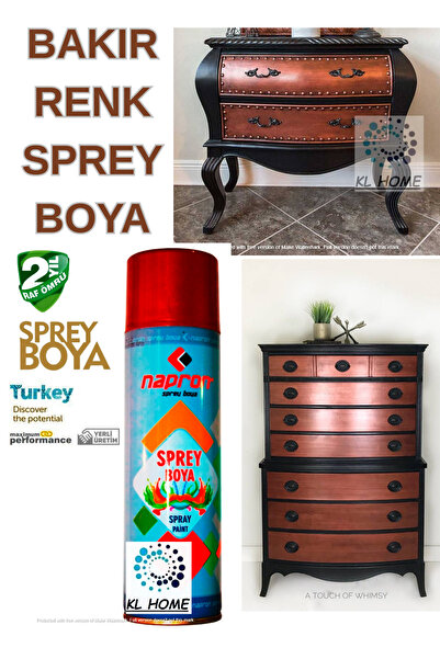 KL HOME Bakır Renk - Yaldız Sprey Boya 400ml Uygun Büyük Boy -2yıl Raf Ömrü