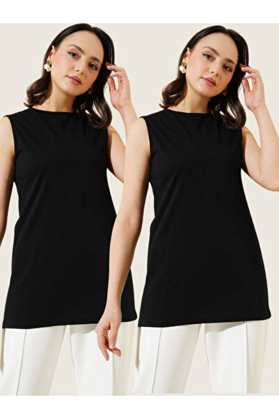 dgs look 2li Paket Siyah Sıfır Kol İçlik Tunik