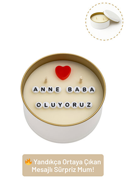 Soy Candle with Secret Message - Surprise Pregnancy Announcement Gift with “WE ARE BECOMING PARENTS” Text