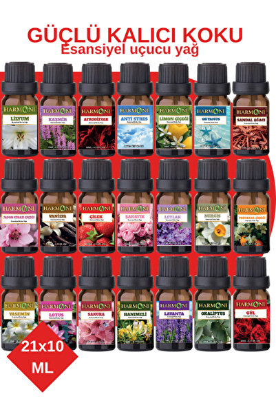 HARMONİ Eko Set Saf Esansiyel Uçucu Yağ Buhurdanlık Yağı Difüzör Esansı Aroma...