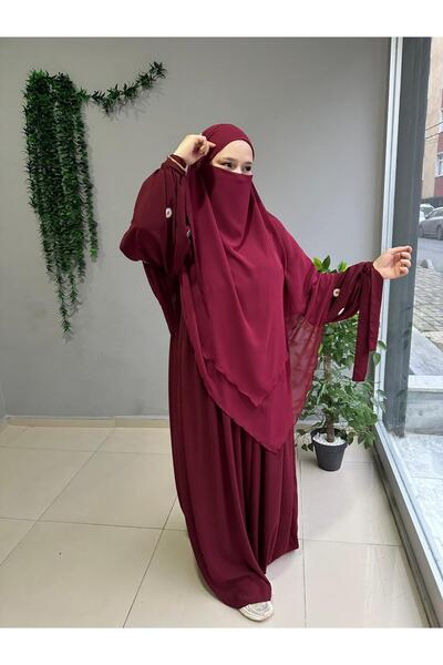 Yüsra Collection طقم فستان ليزا مطرز بالبابونج وتنورة سوفليه طويلة مكون من قط...