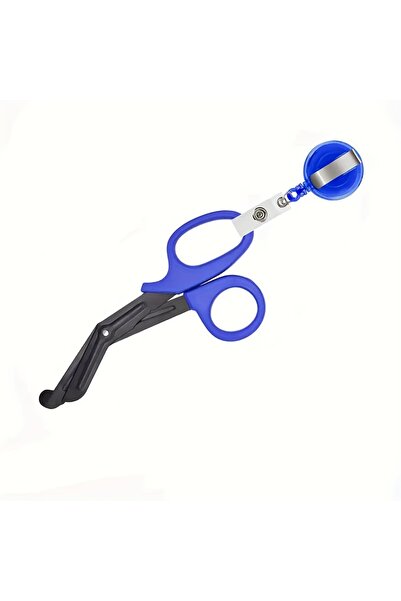 Choice blue 2 Pcs，1 Pc Nursing Scissors with 1 Retractable Badge Reel, Stainl...