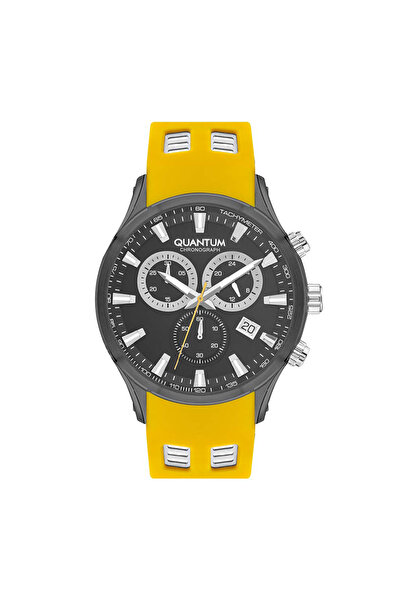 Quantum PWG1020.064 ساعة كوارتز سيليكون أصفر أسود بمينا 48 ملم للرجال