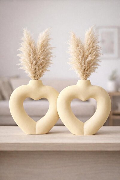 Minima Art Studio Kalp 2’li Bohem 16 cm Vazo Pinterest Pampas Vazosu Dekorati...