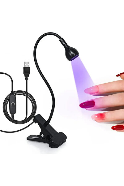 Choice USB Black Nail Dryer Light UV Nail lamp 395nm Wavelength Clip-on Desk ...