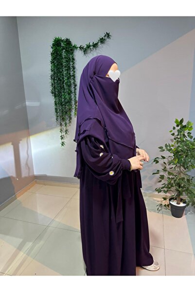 Yüsra Collection طقم فستان ليزا مطرز بالبابونج وتنورة قصيرة منفوشة مكون من قط...