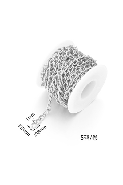 Choice سلاسل ألومنيوم ملتوية ذهبية وفضية، مقاس 8×5×1 مم، طول 5 ياردات، 2-5 يا...