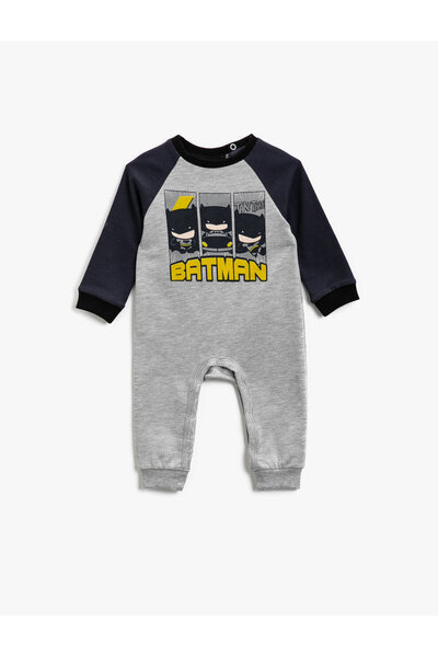 Koton Boy's Gray Long Sleeve Snap Jumpsuit 1KNB10439TK