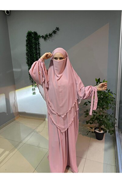 Yüsra Collection طقم فستان ليزا مطرز بالبابونج وتنورة سوفليه طويلة مكون من قط...