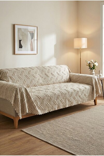 turkanlarhome Chenille Sofa Cover 200 X 170 cm Diagonal Stripes Textured, Boh...