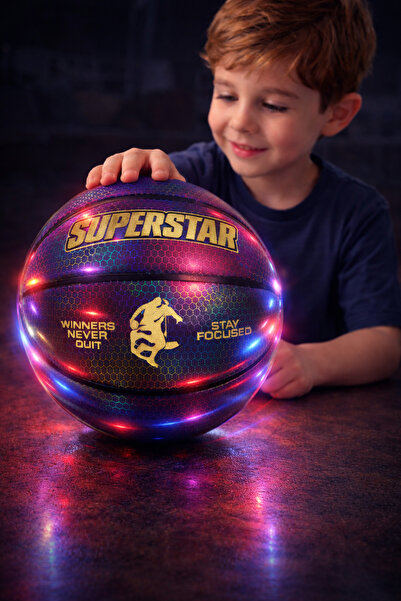 casper sport Superstar 7 Numara Hologram Desenli Dayanıklı Basketbol Topu