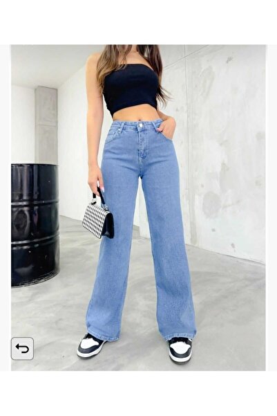 Lixera Ramrod خصر عالي للغاية - جينز بالازو من الليكرا باللون الأزرق الفاتح