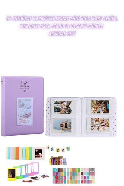 Trendfone instax Mini 8-9-11 -12 Albüm-64 Fotoğraf Kapasiteli-6x9 cm'e kadar ...