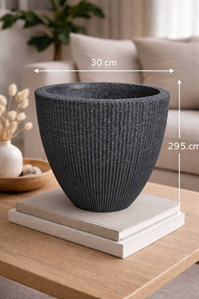 MAKİ DEKOR DEKORATİF MODERN DESENLİ KOMPOZİT SİLİNDİR DİKEY DESENLİ AĞAÇ SAKS...