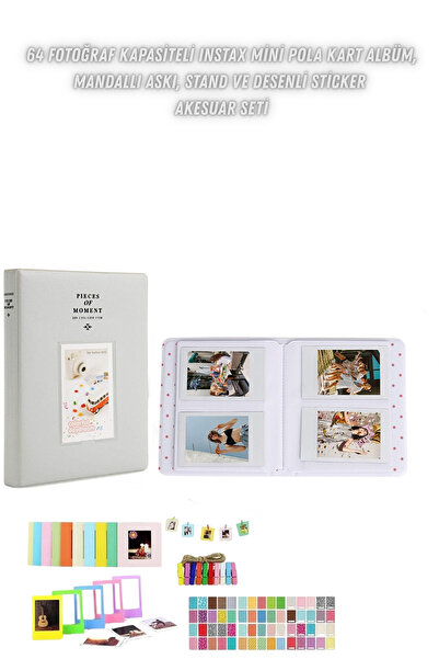 Trendfone Instax Mini Serisi Albüm-64 Fotoğraf Kapasiteli Gri