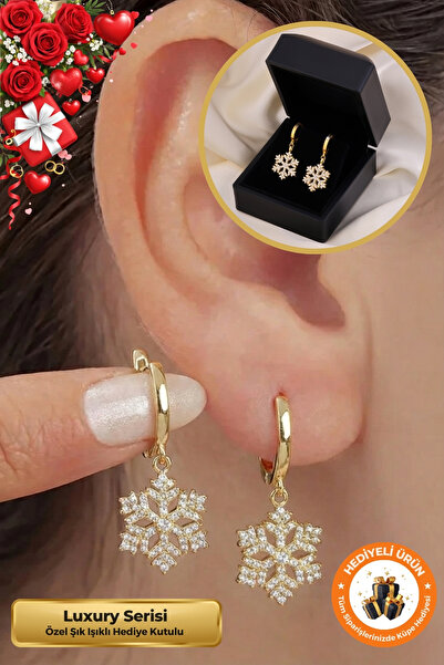 Lucente Jewellery Işıklı Hediye Kutulu Kar Tanesi 925 Ayar Gold Gümüş Kaplama...