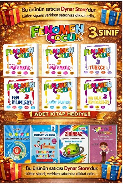 Fenomen Yayıncılık FENOMEN ÇOCUK 3.SINIF SET (5 KITAP) + HAFTALIK ÖDEV FASIKÜ...