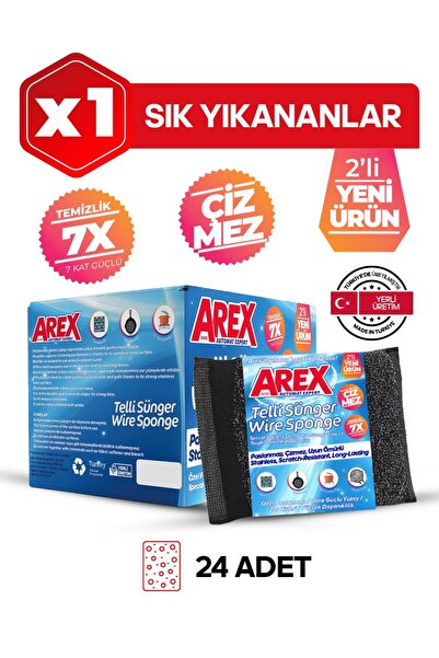 AREX إسفنجة غسيل الأطباق السحرية من إينوكس (24 قطعة)