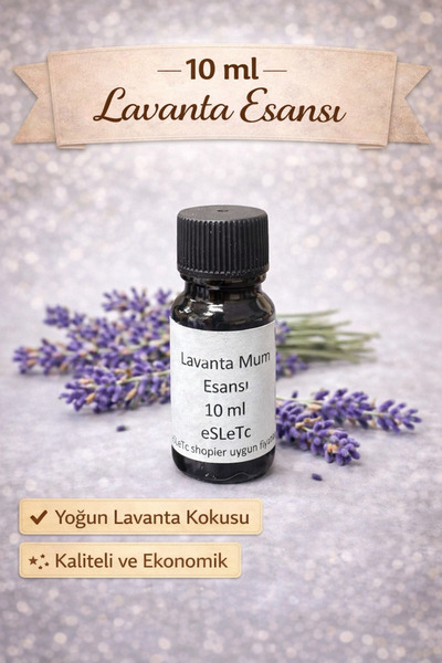 eSLeTc Lavanta Esansı Mum Ve Buhurdanlık Için Yoğun Aromalı 10 mL; Parafin, S...