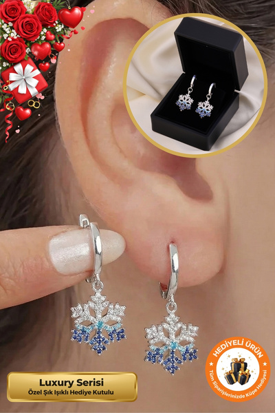 Lucente Jewellery Işıklı Hediye Kutulu Kar Tanesi 925 Ayar Gümüş Kaplama Sevg...