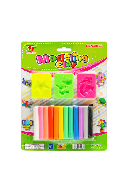 OEM Plastilina 12 culori si 3 forme plastic